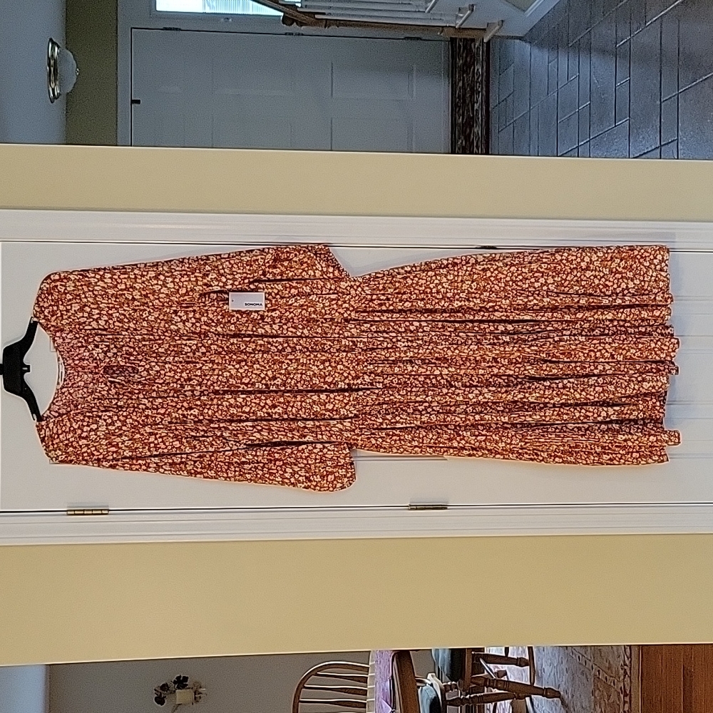 NWT Sonoma Goods Long-Sleeved Tiered Maxi Dress